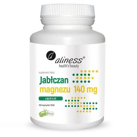 Aliness Jabłczan Magnezu 140 mg z B6 (P-5-P) 100 kapsułek vege