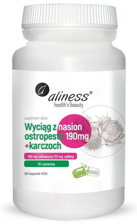 Aliness Ostropest Plamisty 190 mg Extract + Karczoch 100 kapsułek vege