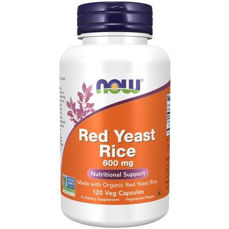 Now Foods Czerwony Ryż (Red Yeast Rice) 600 mg 120 kapsułek