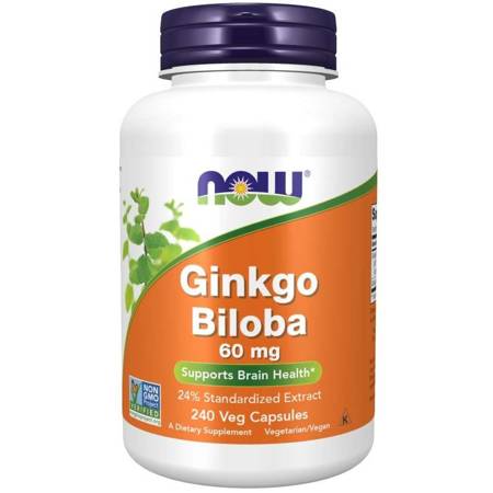 Now Foods Ginkgo Biloba 60 mg 240 kapsułek