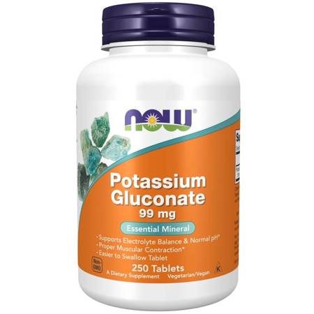 Now Foods Glukonian Potasu 99 mg 250 tabletek