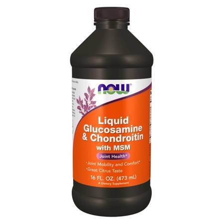Now Foods Glukozamina, Chondroityna i MSM Liquid 473 ml płyn