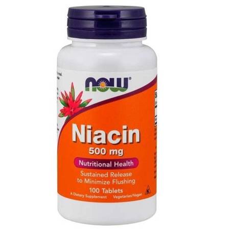 Now Foods Niacyna 500 mg 100 tabletek