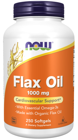 Now Foods Olej lniany (Flax Oil) 1000 mg 250 kapsułek