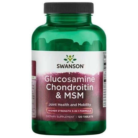 Swanson Glukozamina, Chondroityna i MSM Higher Strength 120 tabletek