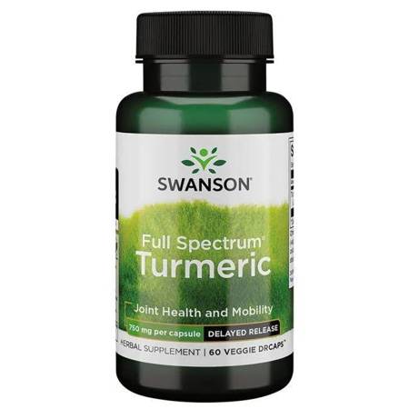 Swanson Kurkuma (Turmeric) 750 mg 60 kapsułek o przedłużonym wchłanianiu