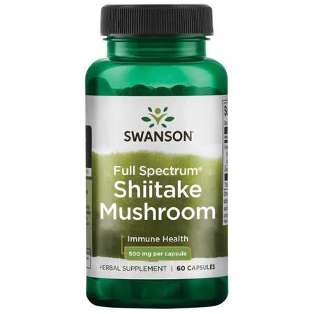 Swanson Shiitake Mushroom 500 mg 60 kapsułek