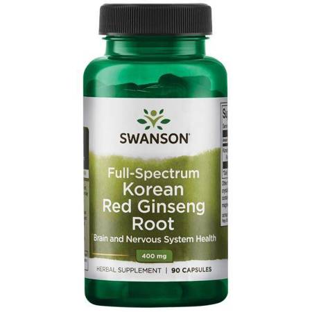 Swanson Żeń-szeń Koreański Czerwony (Korean Ginseng) 400 mg 90 kapsułek